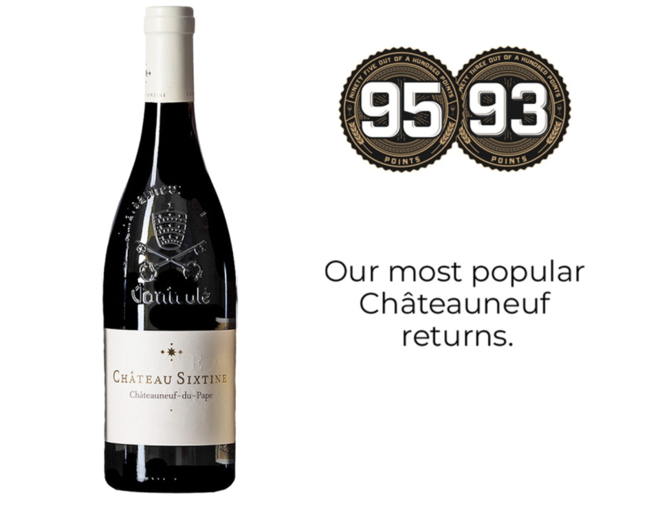 Château Sixtine Châteauneuf-du-Pape 2019. (PHOTO: Vinomofo)