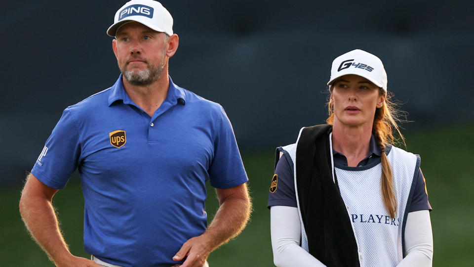 Lee Westwood and Helen Storey, pictured here during the third round of the Players Championship.