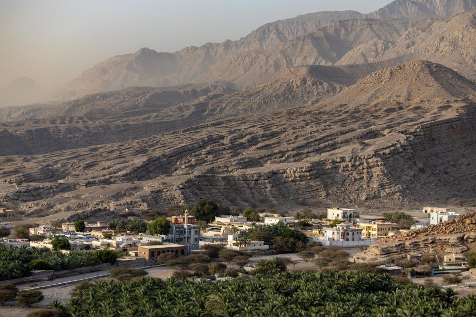 Villas and date palm plantations in the Al Rams suburb. RAK is best known for its mountain peaks and ceramics company. (Christopher Pike/Bloomberg)