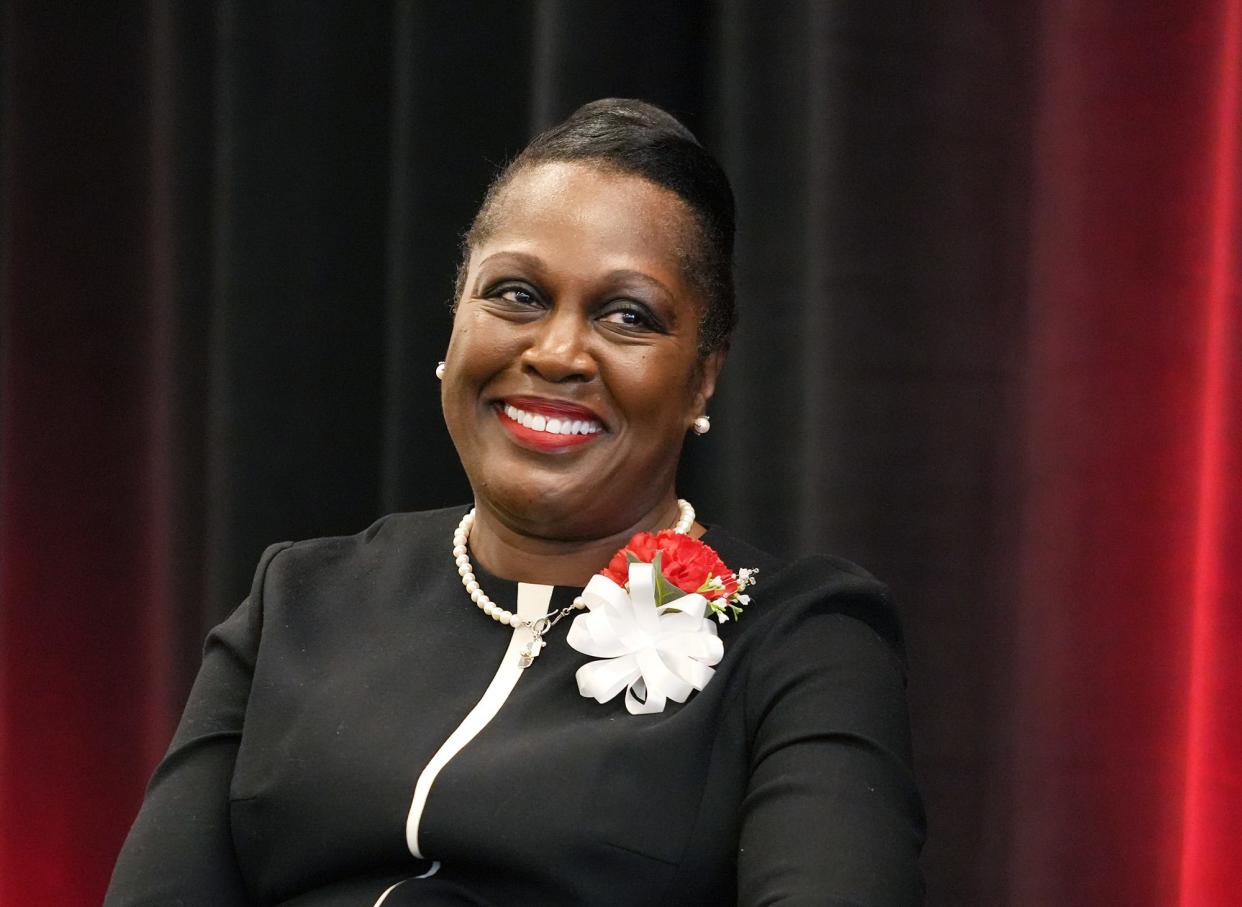 Talisa Dixon attends an event in December at Columbus State Community College. She became Columbus City Schools superintendent in March 2019 and will be retiring at the end of the current academic year. She's continuing to receive professional executive coaching sessions paid for by the district even though she is no longer acting superintendent.