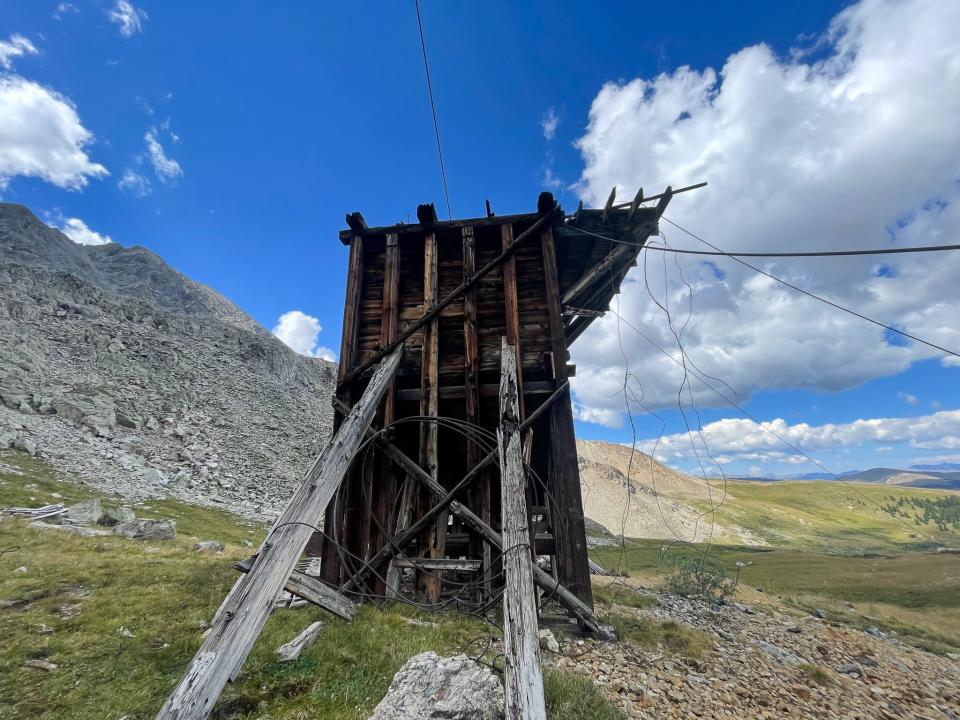 A side view of the building along the Mayflower Gulch Trail.