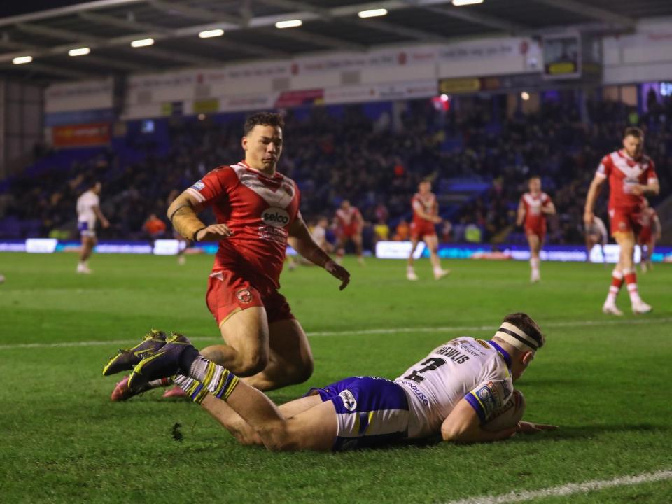 Josh Thewlis scores eight-point try against Salford Credit: Alamy