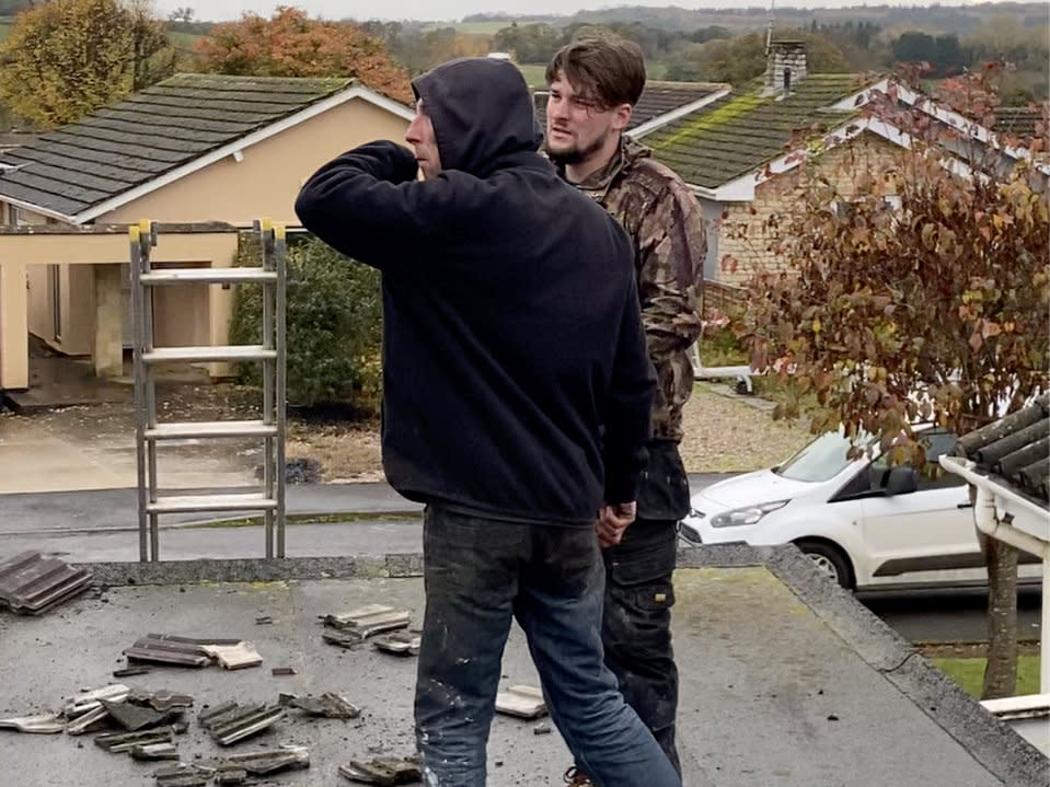 Three cowboy builders have been jailed after they filmed themselves bragging about conning their ''really old'' victim. (SWNS)