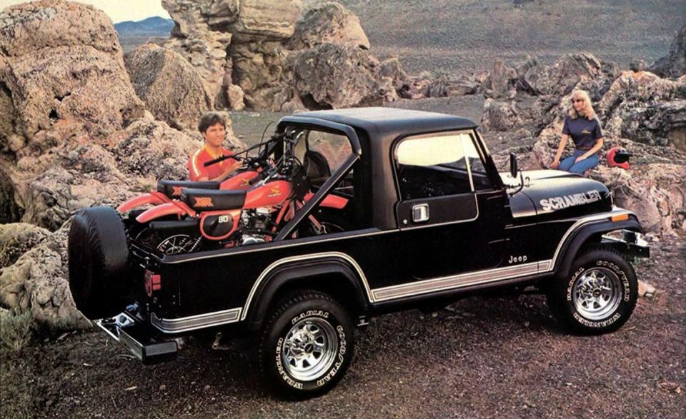 <p>The Scrambler's pickup bed isn't so much a bed as it is an open cargo bay that's separated from the cabin by way of the removable top. Regardless, the CJ-8 features a big open bay that, technicalities aside, is a usable and spacious area. Its variety of sticker packages, available white wheels, and our crushing sense of '80s nostalgia put the Scrambler up there with the J-series and the Comanche in our hearts. The CJ-8's life is cut short by the one-two punch of the Comanche in 1986 and the CJ-murdering Wrangler in 1987.</p>