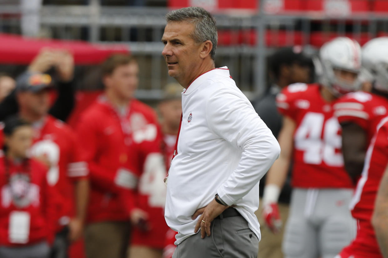 Ohio State has a lot of work to do to get to the College Football Playoff. (AP Photo/Jay LaPrete, FIle)