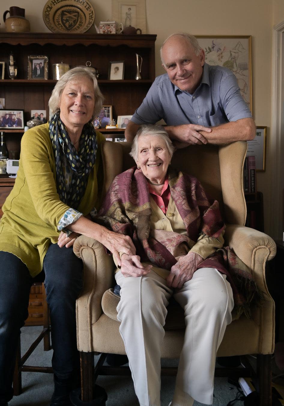 Eastern Daily Press: Helen Hoyte, with her daughter Gillie and son John, when she was celebrating her 100th birthday in