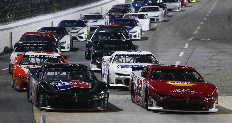 Bobby McCarty (22) and Daniel Silvestri (97) during the ValleyStar Credit Union 300 at Martinsville Speedway on September 24, 2022. (Adam Fenwick/NASCAR)