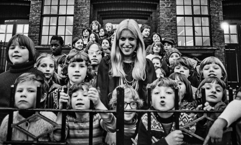 Anna Scher outside her theatre school in Islington, north London, in 1977.