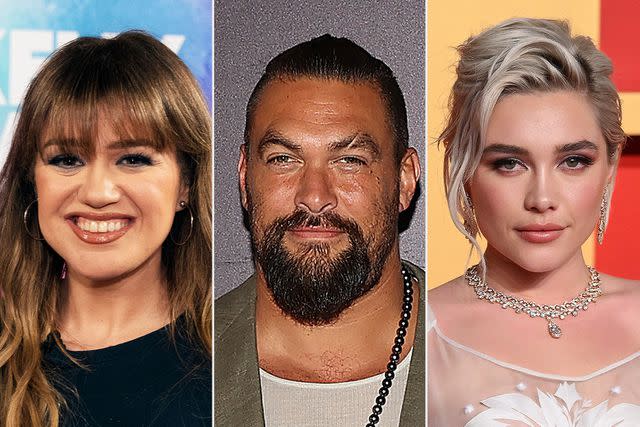 <p>Weiss Eubanks/NBCUniversal via Getty; Fiona Goodall/Getty; Karwai Tang/WireImage</p> Kelly Clarkson, Jason Momoa, and Florence Pugh