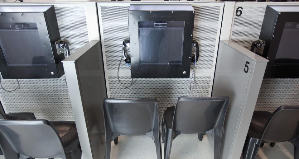 Video visitation booth at the new Toronto South Detention Centre