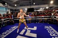 Conor McGregor of Ireland warms up in a boxing ring during a workout at the UFC Performance Center in Las Vegas, Nevada, U.S., August 11, 2017. REUTERS/Steve Marcus