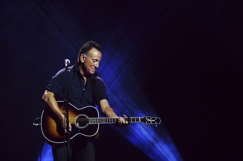 FILE - Bruce Springsteen performs during the closing ceremonies of the Invictus Games in Toronto on Sept. 30, 2017. Springsteen's latest album, "Letter To You" will be released on Oct. 23. (Nathan Denette/The Canadian Press via AP, File)