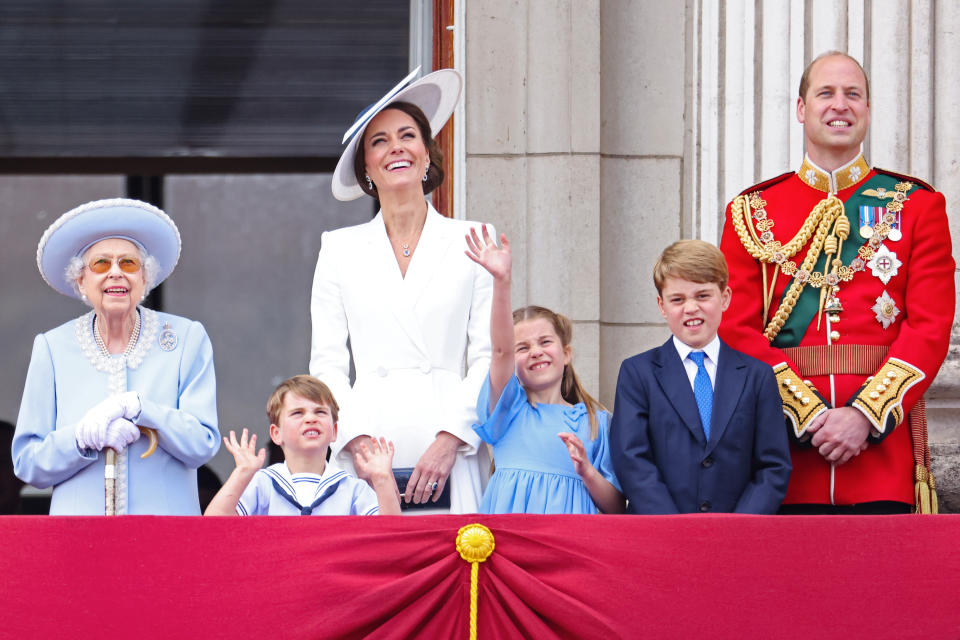 They were joined by younger brother Prince Louis on the Buckingham Palace balcony after Trooping the Colour. (Getty Images)