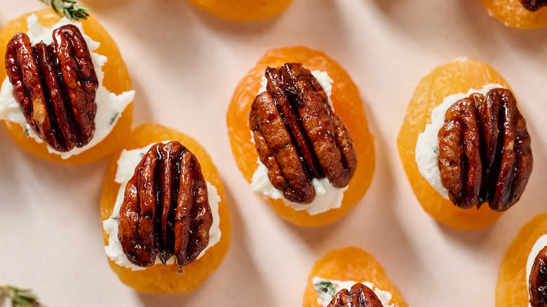 goat cheese apricots on plate