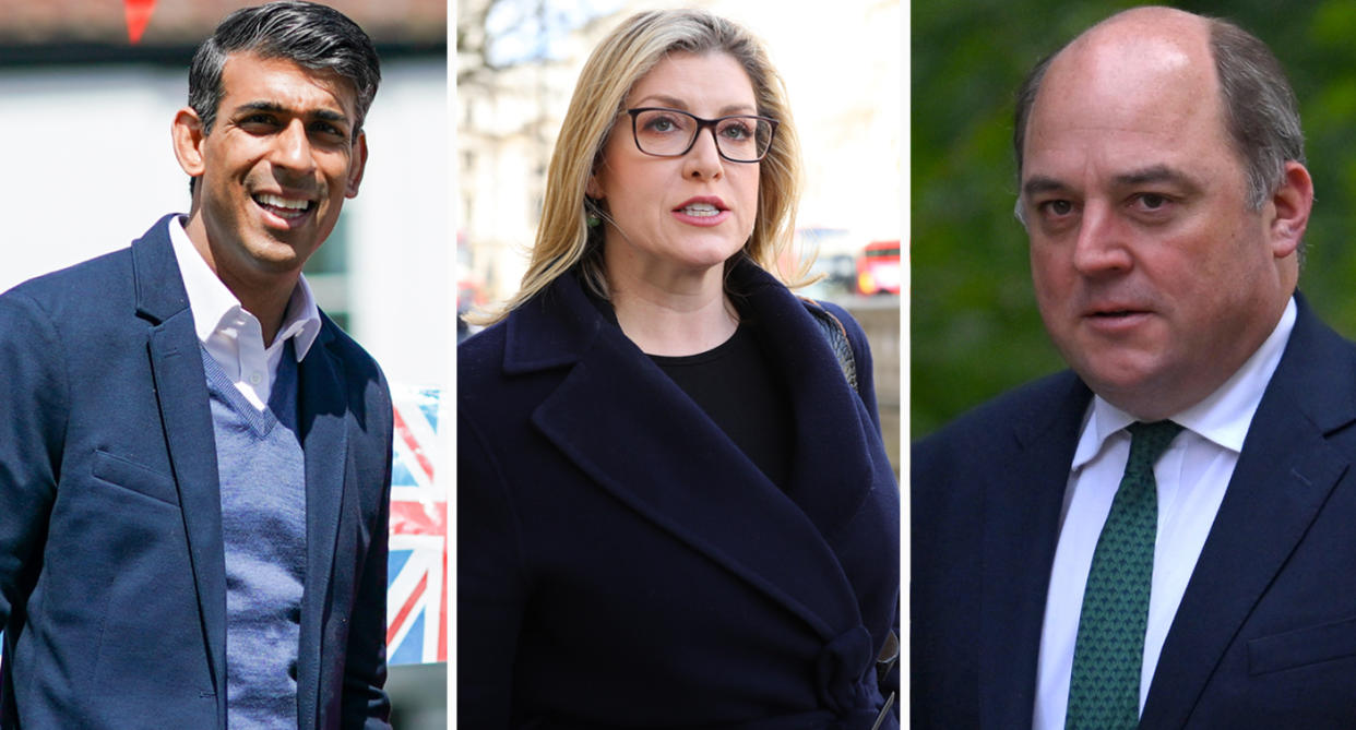 Odds are that Rishi Sunak, Penny Mordaunt or Ben Wallace will replace Boris Johnson, according to the bookies. Photo: Getty