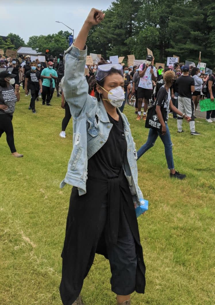 The author at a protest that took place in Hempstead, New York on June 5, 2020. (Courtesy of Justin Quintana)