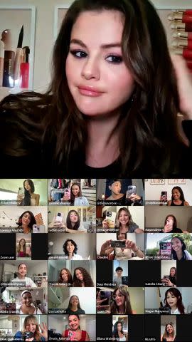 <p>Courtesy of Instagram</p> Selena Gomez during the Instagram event