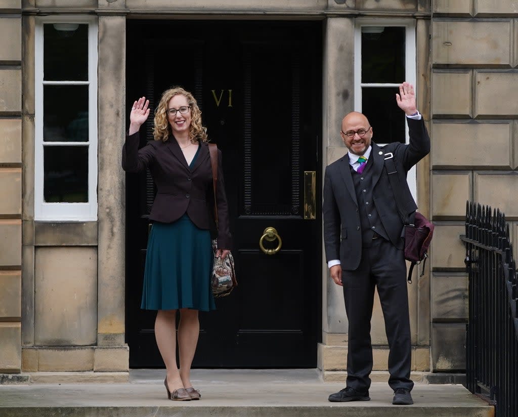 Greens co-leaders Lorna Slater and Patrick Harvie could serve as ministers under the deal (Andrew Milligan/PA) (PA Wire)