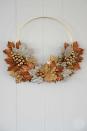 <p>Simply spray paint dollar store leaves to recreate this masterpiece. </p><p><strong>Get the tutorial at </strong><strong><a href="http://www.lemonthistle.com/diy-simple-autumn-metallics-wreath/" rel="nofollow noopener" target="_blank" data-ylk="slk:Lemon Thistle;elm:context_link;itc:0;sec:content-canvas" class="link ">Lemon Thistle</a>. </strong></p>