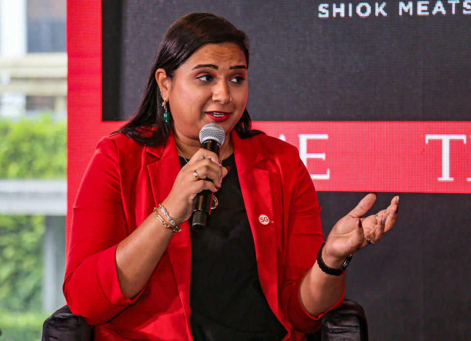 Sandhya Sriram, Group CEO, Chairman & Co-Founder, Shiok Meats speaks during the TIME100 Leadership Forum on October 02, 2022 in Singapore.<span class="copyright">Ore Huiying—Getty Images for TIME</span>