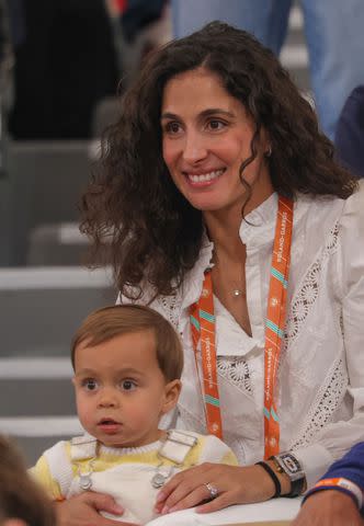 <p>Pierre Suu/WireImage</p> Xisca Perello and Rafael Nadal Junior