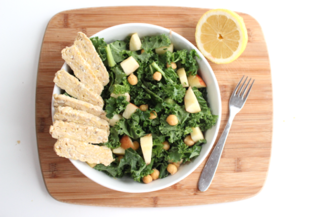 4) Protein-Packed Kale Salad With Tempeh and Lemon Dressing