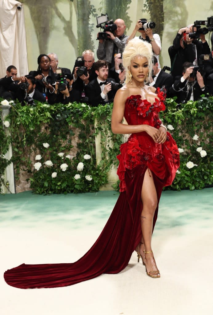 Teyana Taylor attends The 2024 Met Gala Celebrating "Sleeping Beauties: Reawakening Fashion" at The Metropolitan Museum of Art on May 06, 2024 in New York City.