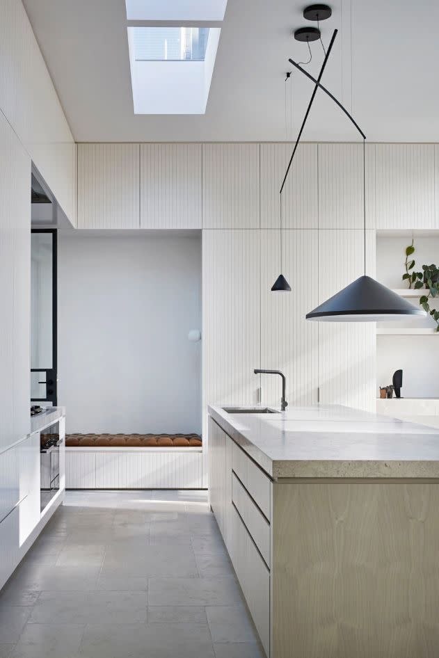 modern kitchen with light cabinetry