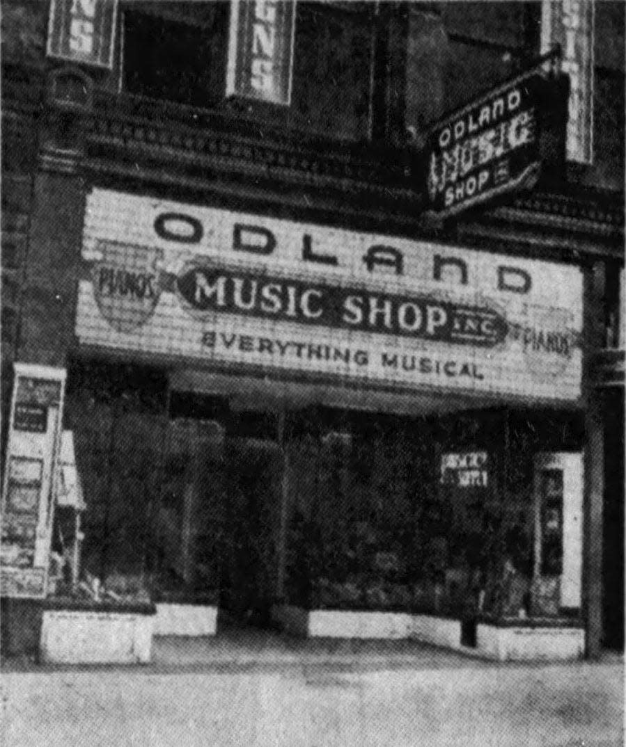 The image is from the little Odland Music Shop in 1944.