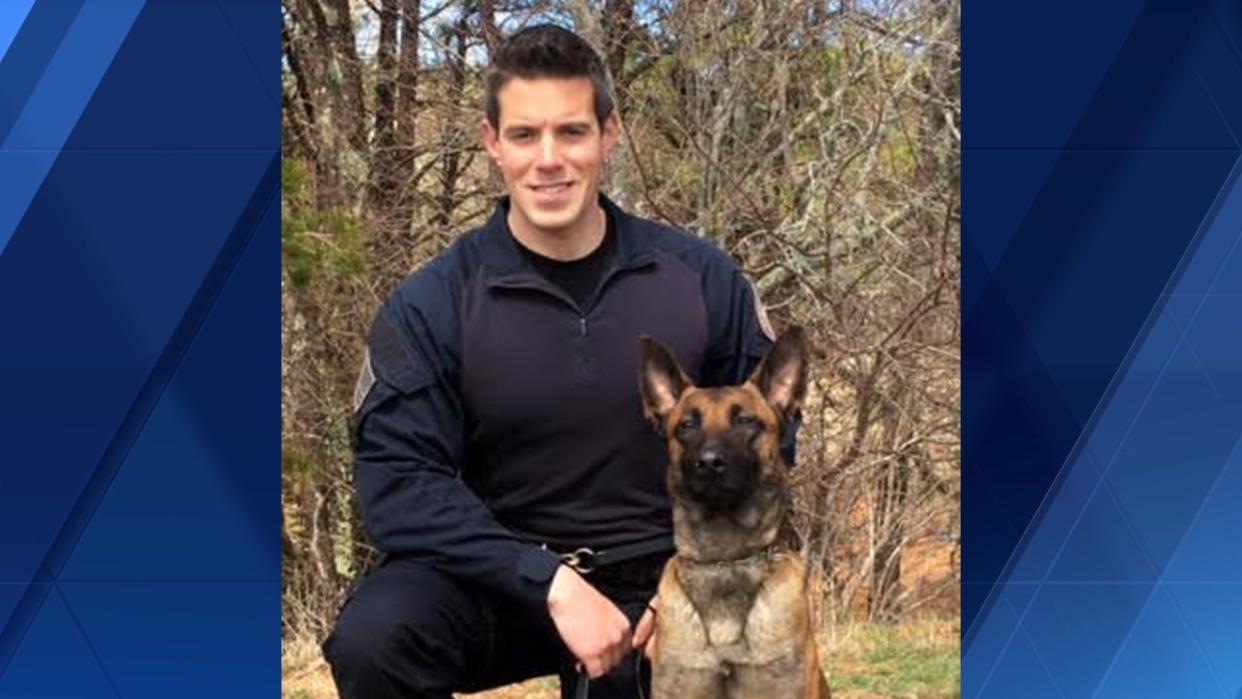 Sean Gannon was a member of the Yarmouth Police Department in Massachusetts for eight years and was the first full-time K-9 officer for the department. His K-9 partner, Nero, was wounded in a shooting that killed Officer Gannon. (Photo: WBZ-TV)