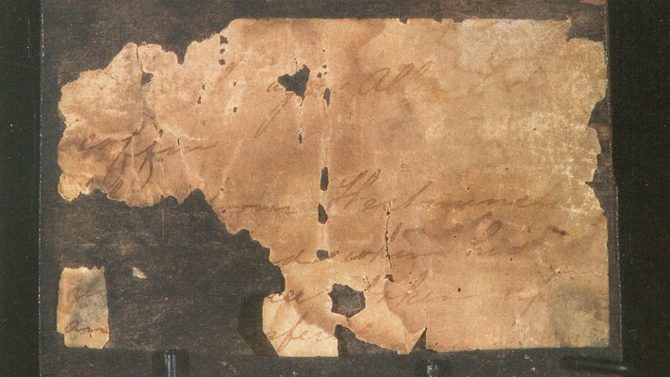 Fragment of Poe Coffin - Credit: Photo: Courtesy of Poe Museum