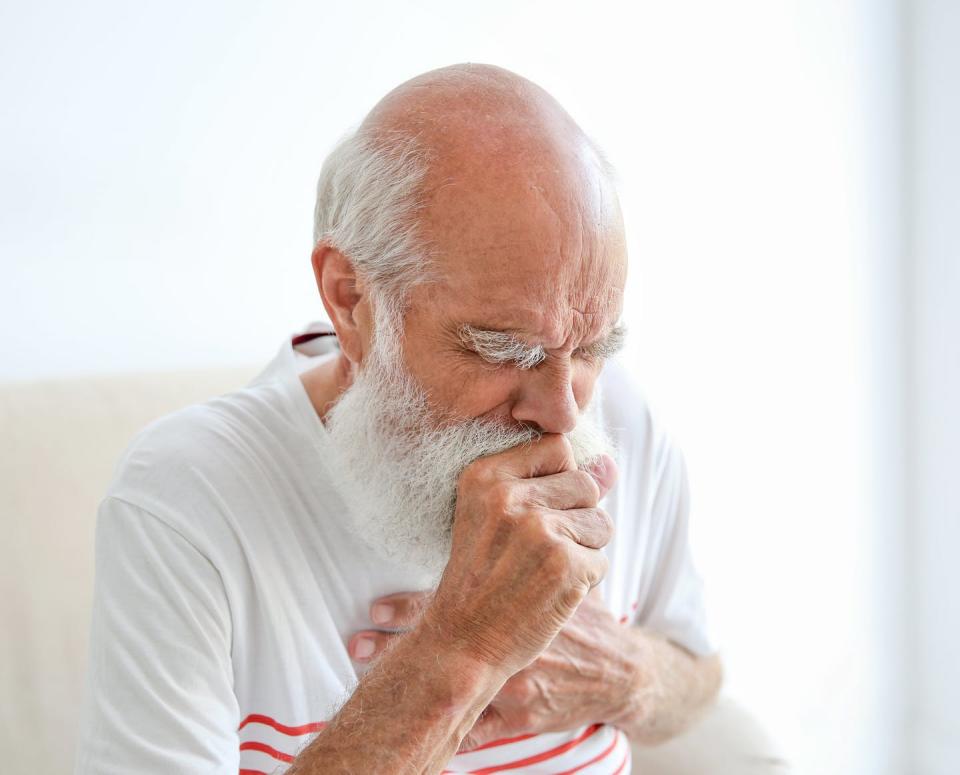 <span class="caption">Flavorings themselves, and not just e-cigarettes, could lead to chronic coughing.</span> <span class="attribution"><a class="link " href="https://www.shutterstock.com/image-photo/coughing-senior-man-sitting-on-sofa-615311849" rel="nofollow noopener" target="_blank" data-ylk="slk:Africa Studios/Shutterstock.com;elm:context_link;itc:0;sec:content-canvas">Africa Studios/Shutterstock.com</a></span>