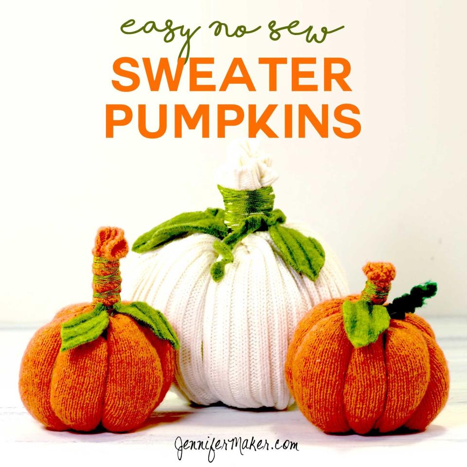 10) No-Sew Sweater Pumpkins