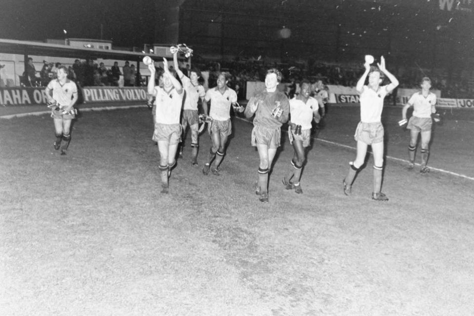 Watford Observer: The players applaud the Hornets fans on their lap of honour