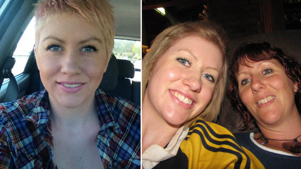 Pictured is Brooke Richardson sitting in her car (left) and (right) posing with her mother Vicki. 