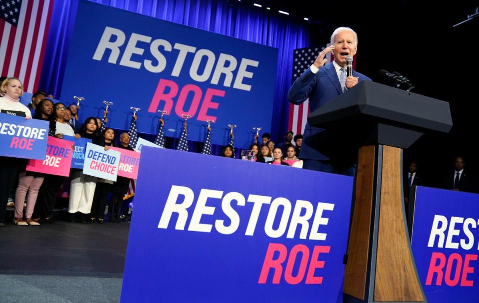 President Joe Biden and Democratic candidates are expected to make abortion rights a central part of 2024 campaigns, in contrast with Republican plans to restrict access. (AP)