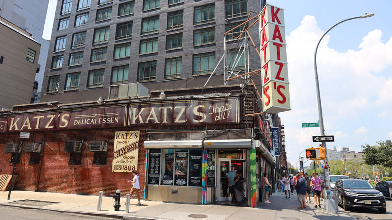 Katz's Deli exterior with sign