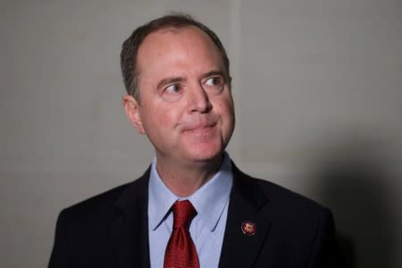 House Intelligence Committee Chairman Schiff speaks to reporters after U.S. Ambassador to European Union Sondland failed to show on Capitol Hill in Washington