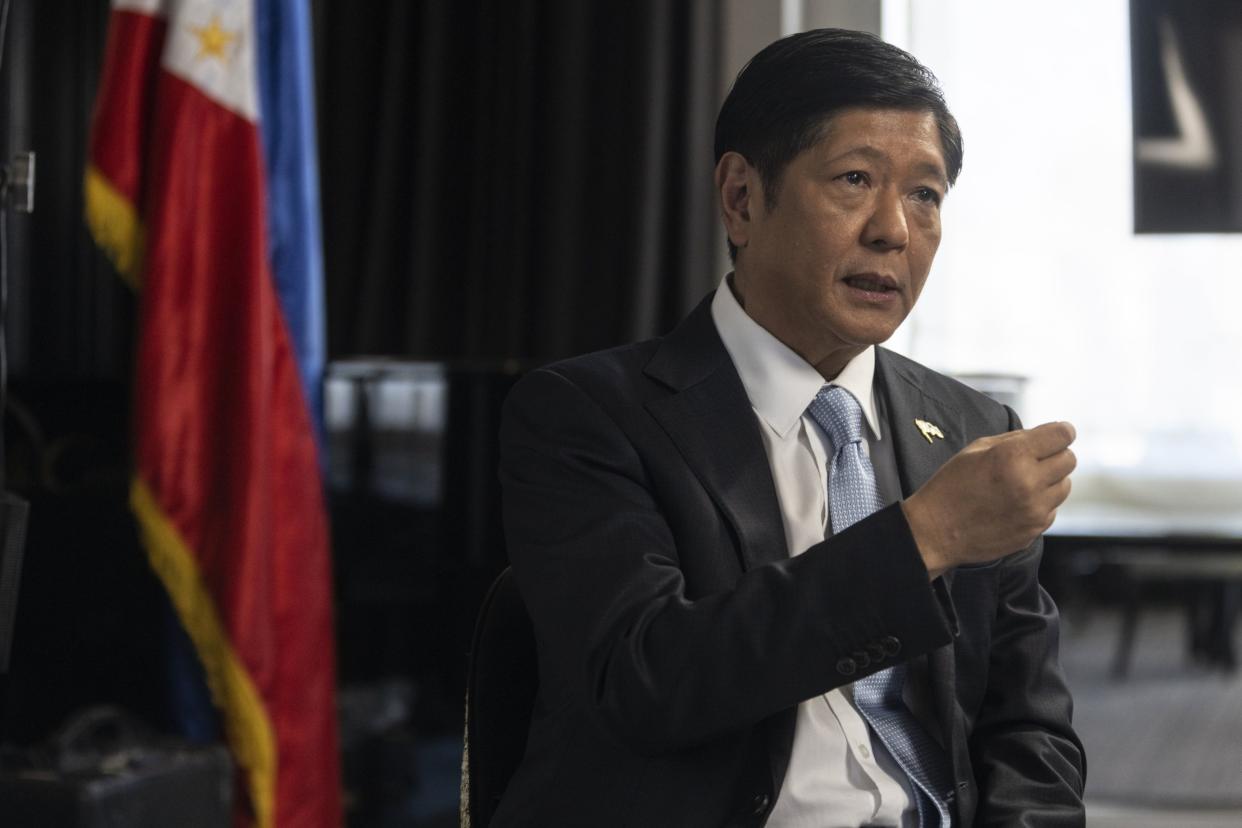 Ferdinand Marcos Jr., Philippines' president, speaks during a Bloomberg Television interview in New York, US, on Friday, Sept. 23, 2022. Marcos has pledged to strengthen political and economic ties with the US, in contrast with his predecessor Duterte, saying that his nation looks to the US whenever in crisis.