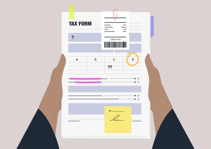 A tax form illustration