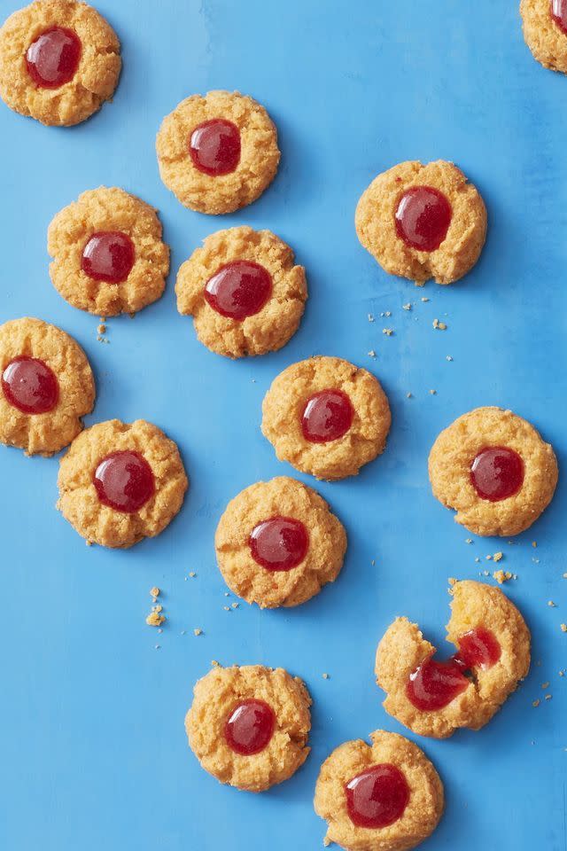 <p>Maybe sugar isn't your thing. Maybe you want a cheesy cookie stuffed with a red currant jam. We understand you.</p><p>Get the <strong><a href="https://www.womansday.com/food-recipes/food-drinks/a19810356/pimiento-cheese-tea-cookies-recipe/" rel="nofollow noopener" target="_blank" data-ylk="slk:Pimiento-Cheese Tea Cookies recipe;elm:context_link;itc:0;sec:content-canvas" class="link ">Pimiento-Cheese Tea Cookies recipe</a></strong> from Woman's Day. </p>