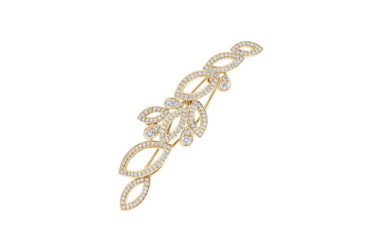 13) Lily Cluster Harry Winston, Diamond Barrette in Yellow Gold