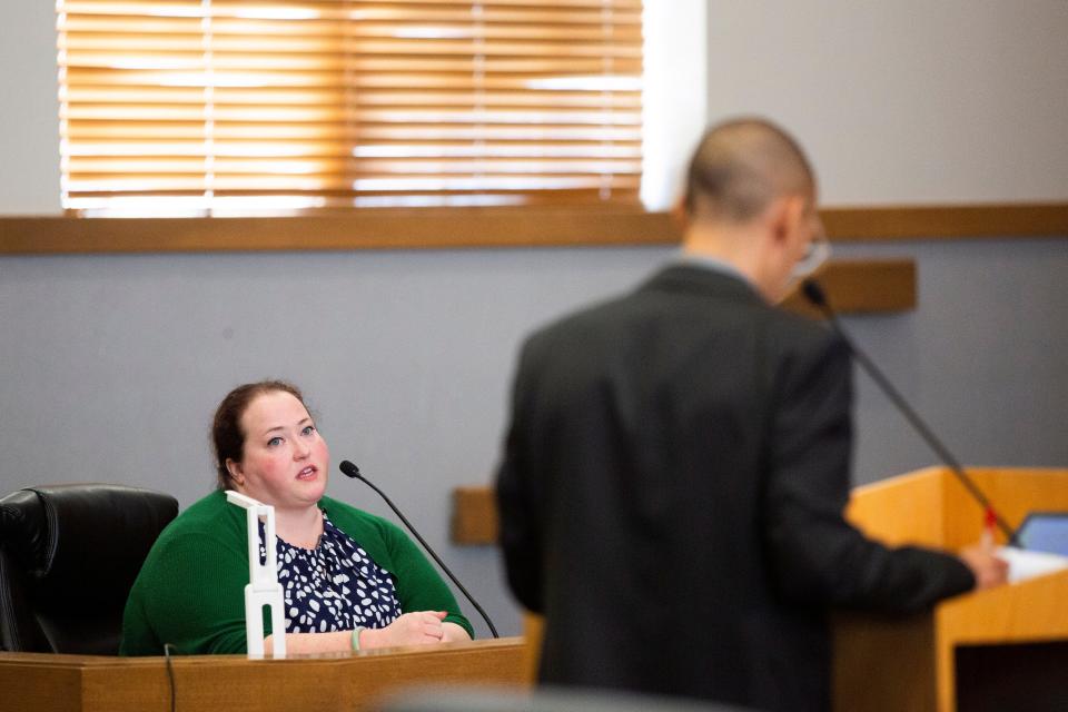 Dr. Lindsay Taute describes her findings from her autopsy of Faviola Rodriguez during the trial of Lalo Anthony Castrillo IV on Wednesday, August 30, 2023, at the 3rd Judicial District Court. Castrillo is accused of killing two-year-old Faviola Rodriguez.