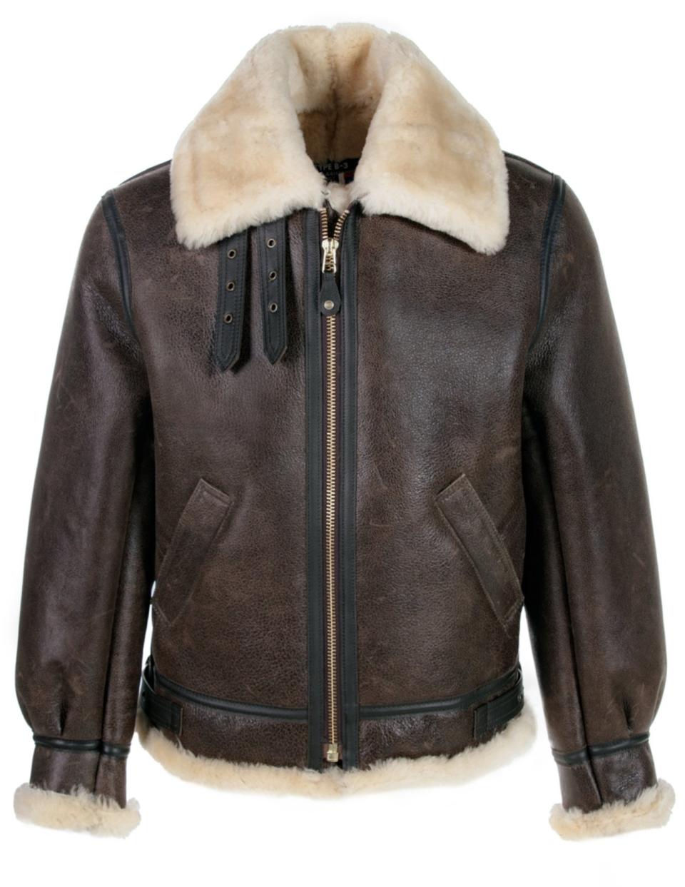 Schott NYC Classic B-3 Sheepskin Leather Bomber Jacket; best shearling coats; best shearling jackets; best shearling leather jacket