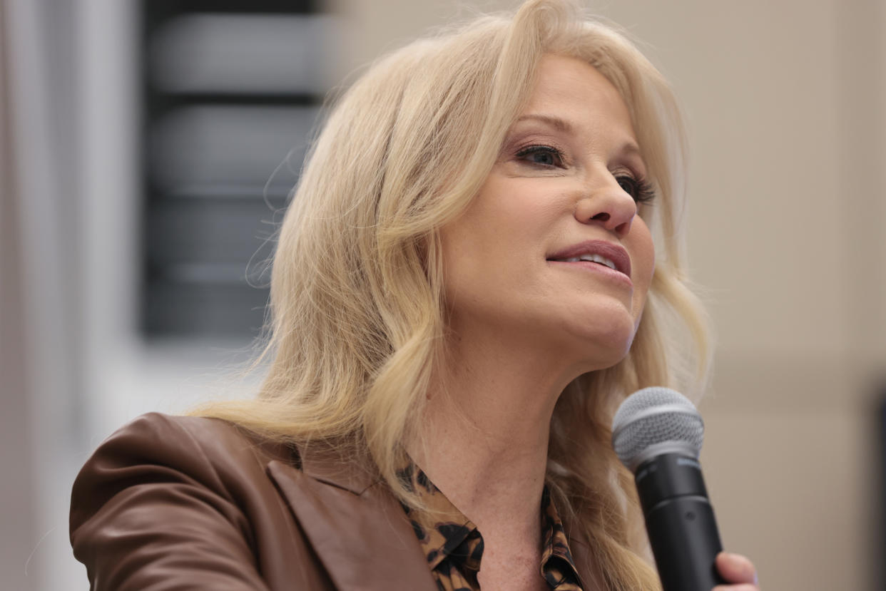 Kellyanne Conway speaks on school choice in Washington, DC - Credit: Oliver Contreras/Sipa USA/AP Images