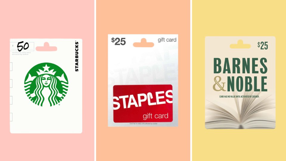 Teachers will appreciate these gift cards.