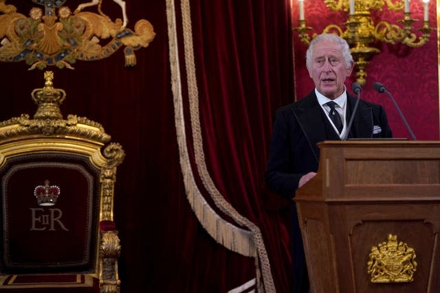 King Charles III during the Accession Council at St James’s Palace, London
