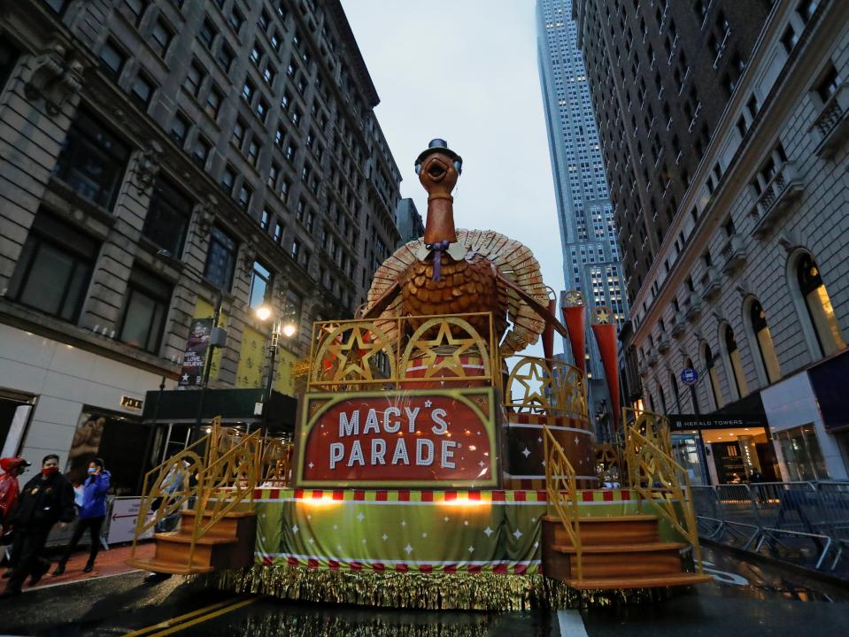 The 94th Macy’s Thanksgiving Day Parade is taking place on Thursday in New York but is closed to spectators due to Covid-19 (REUTERS)