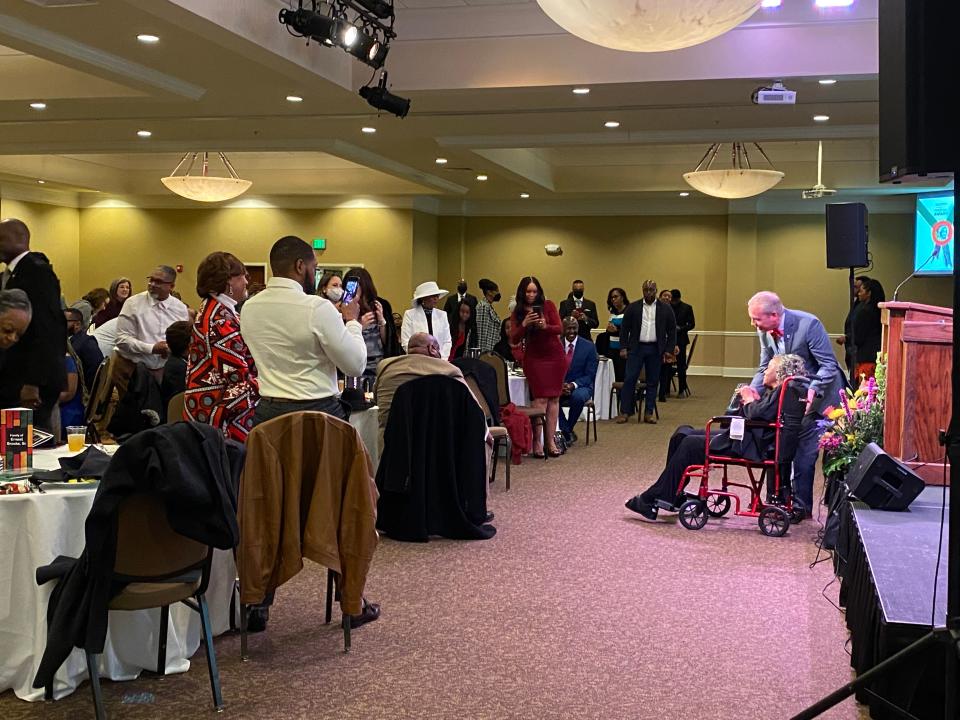 Thunderous applause greeted Shirlene Mercer as she prepared to speak before the gathered crowd at Union University's Black History Heritage event Thursday night.