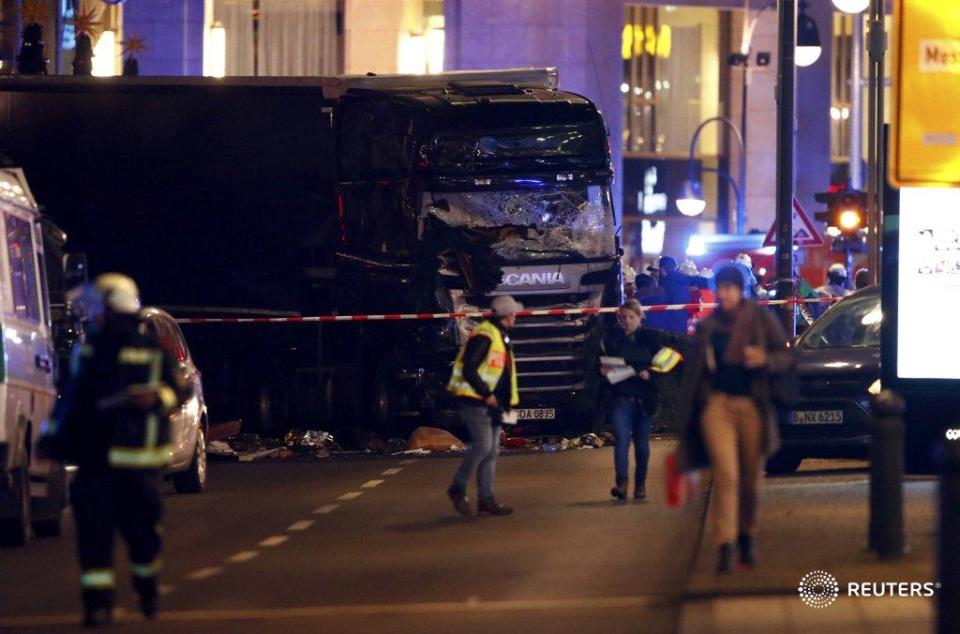 <p>The truck crashed into a Christmas market in Berlin, Germany. Photo: Fabrizio Bensch/Reuters</p><br>